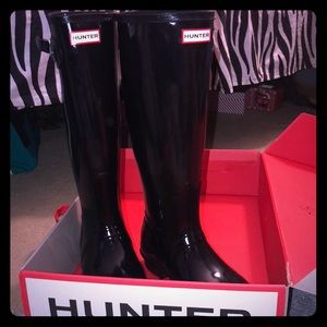 Hunter Tall Glossy Boots worn once !